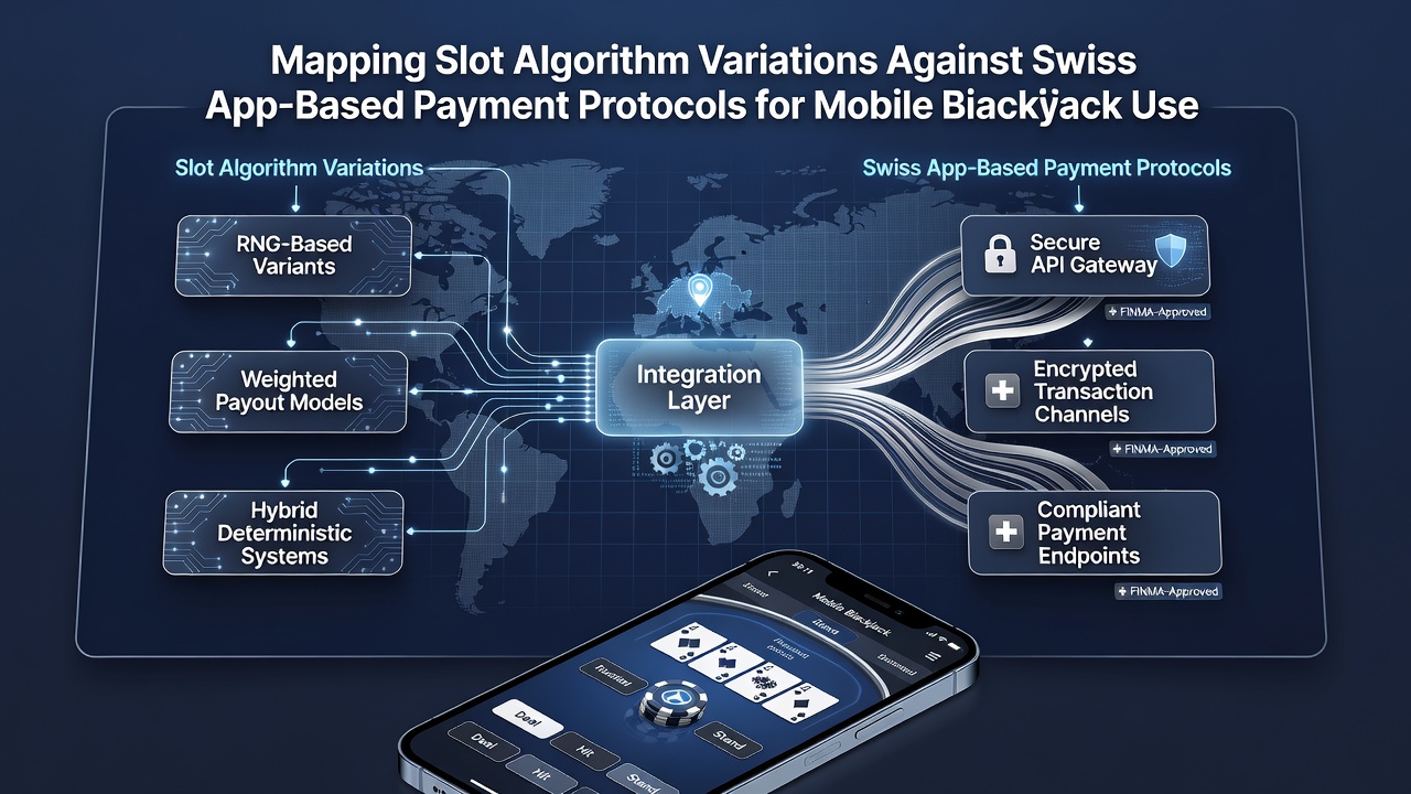 Flowchart illustrating Swiss payment protocol integration with mobile blackjack and slot systems